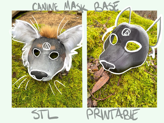 Canine Mask Base: fursuit furry therian alterhuman dog border collie printable 3D printing